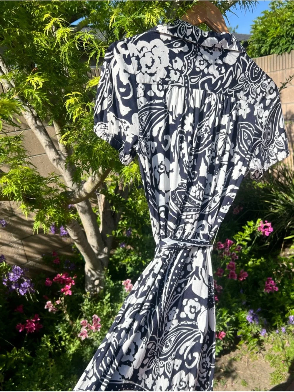 Vintage Banana Republic Navy and White Mini Dress - Picture 2 of 7